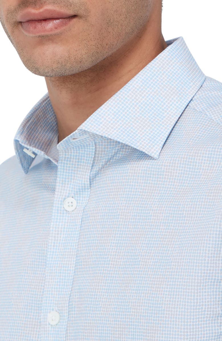 Bugatchi Axel Shaped Fit Button-Up Shirt, Alternate, color, Ice