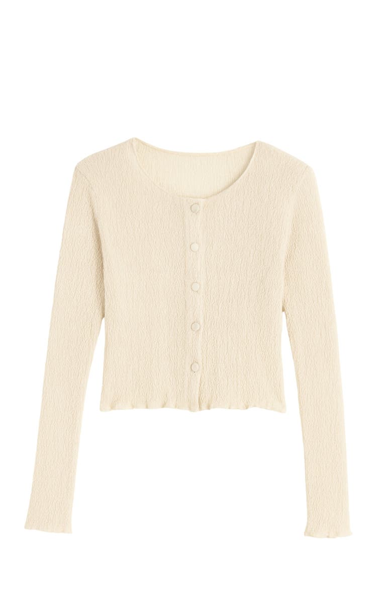 Rebecca Taylor Taryn Knit Cardigan, Alternate, color, Cream