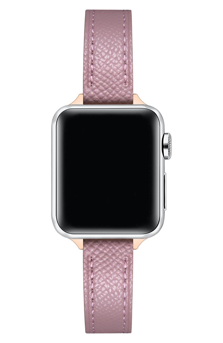 The Posh Tech Cleo Skinny Leather Apple Watch<sup>®</sup> Watchband, Alternate, color, Light Purple