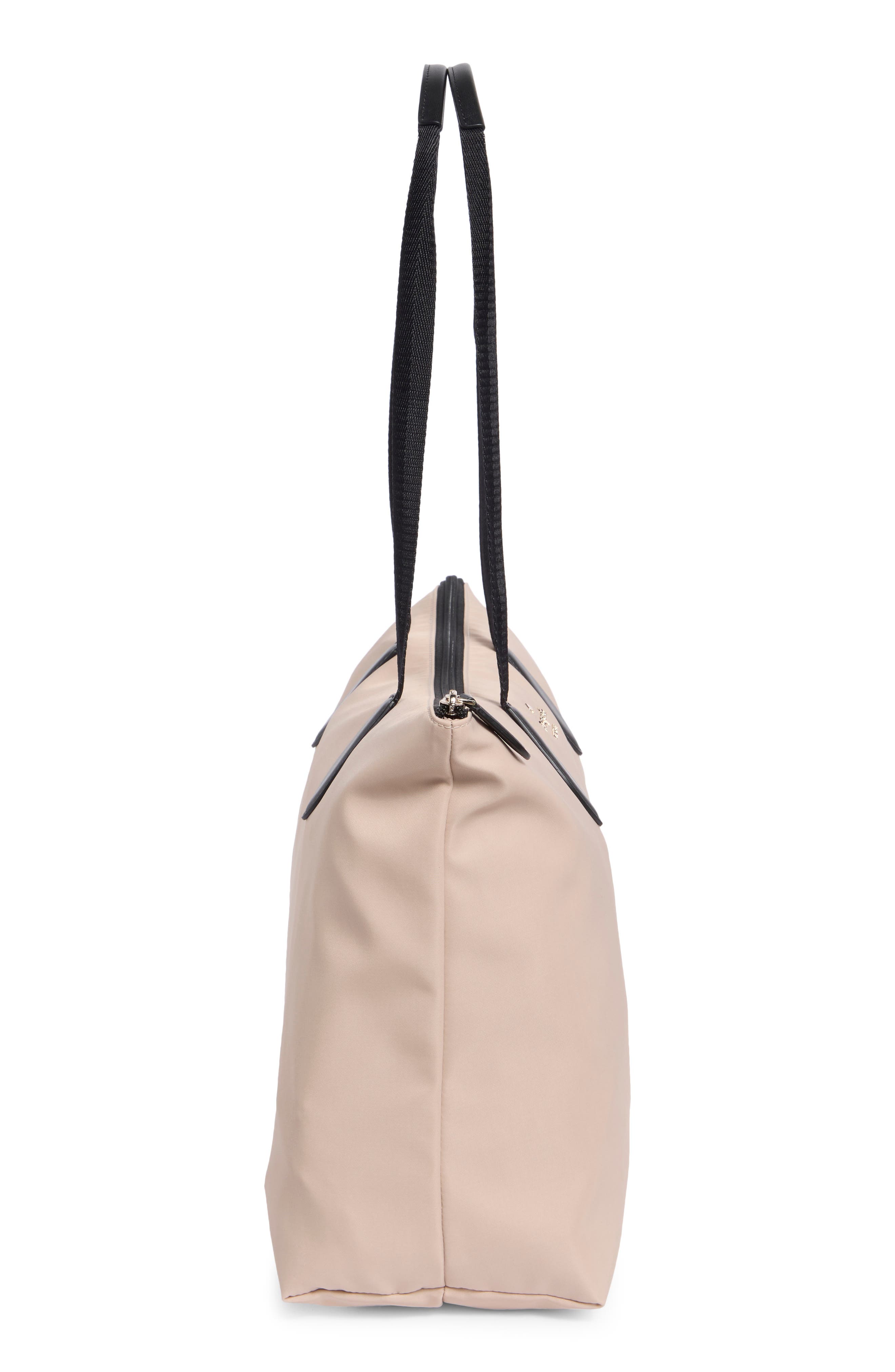 mel packable nylon tote, Alternate, color, WARM BEIGE MULTI