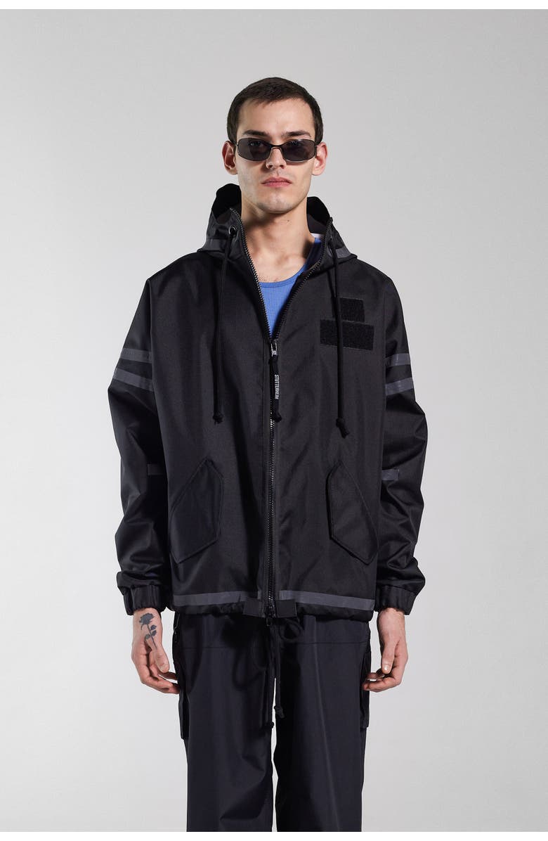 Stutterheim Forsa Full Zip Hooded Jacket, Main, color, Black