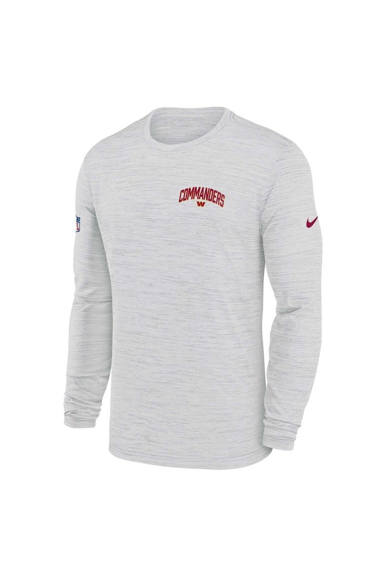 Men's Nike White Washington Commanders Sideline Velocity Athletic Stack Performance Long Sleeve T-Shirt, Alternate, color, White