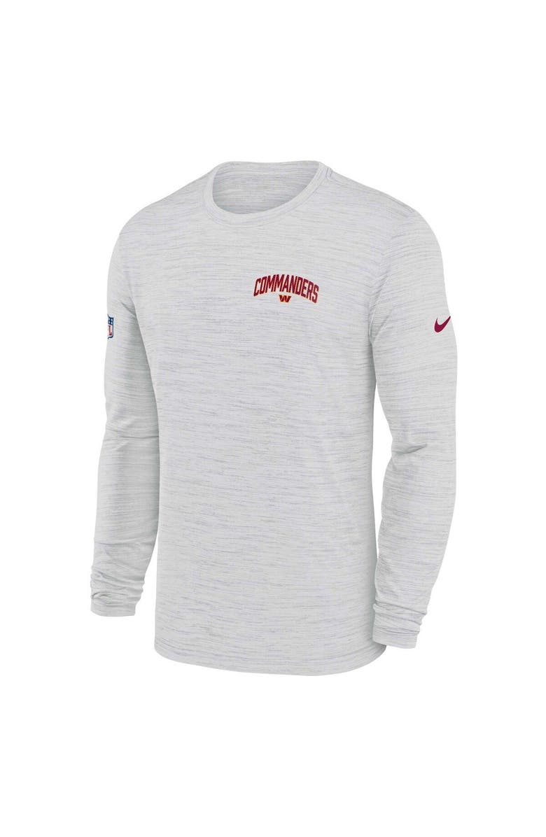 Nike Men's Nike White Washington Commanders Sideline Velocity Athletic Stack Performance Long Sleeve T-Shirt, Alternate, color,