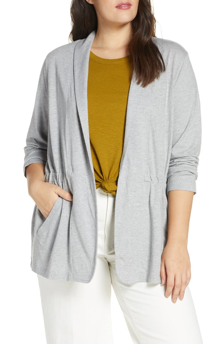 Caslon<sup>®</sup> Cinch Waist Knit Jacket, Alternate, color,