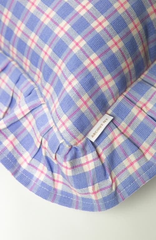ARCHIVE NEW YORK ARCHIVE NEW YORK HANDWOVEN CLASSIC GINGHAM RUFFLE COTTON THROW PILLOW 