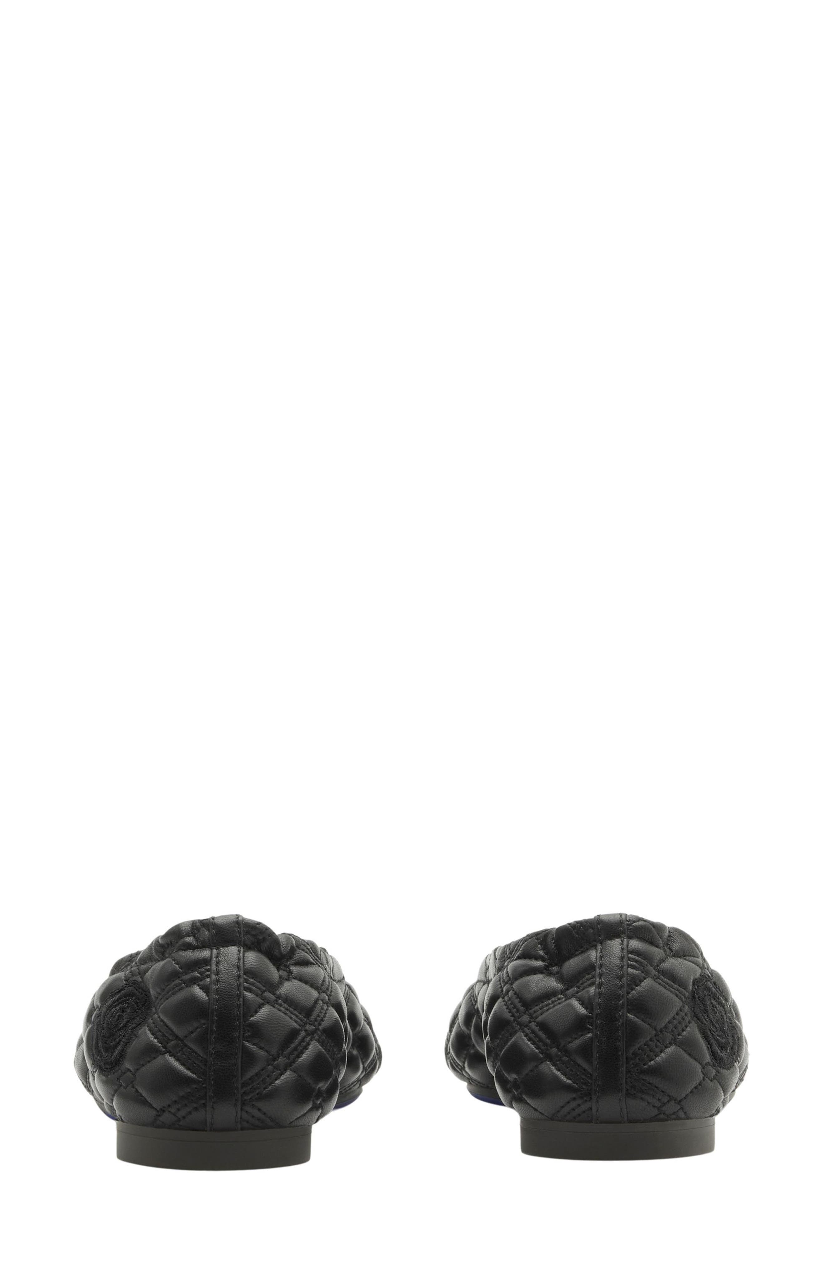 Burberry Sadler Embroidered Ballerina Flats, Alternate, color, 