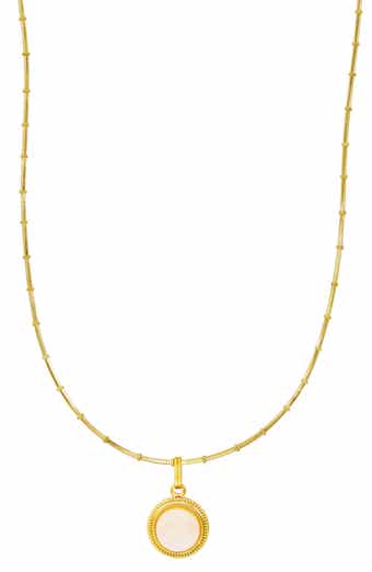 Rose Quartz Station Chain Pendant Necklace