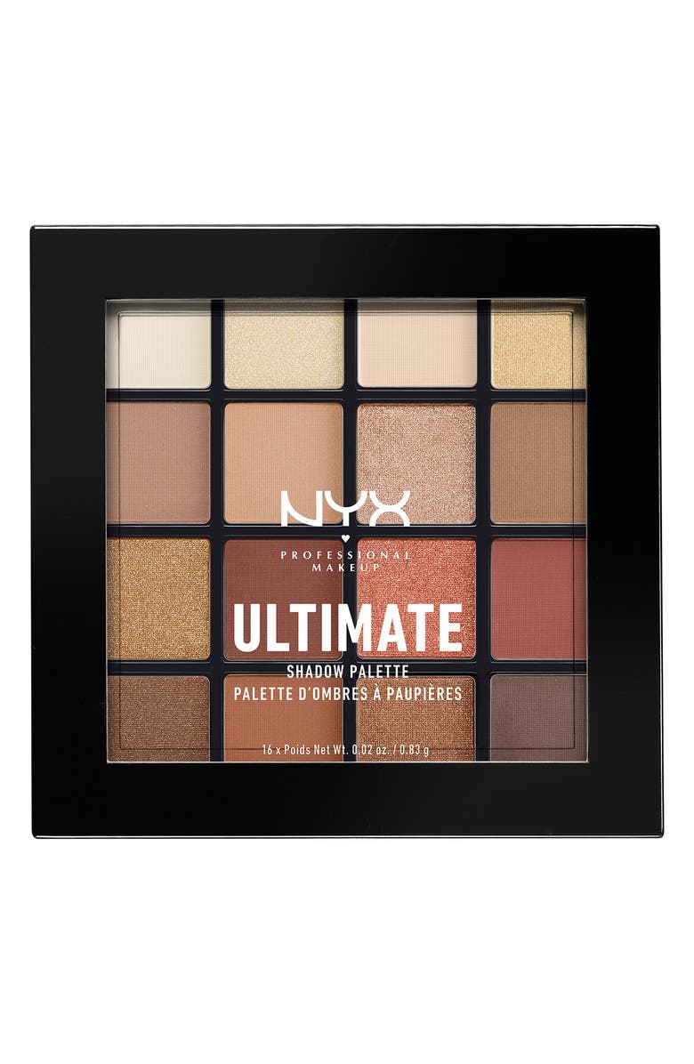 NYX PROFESSIONAL MAKEUP NYX COSMETICS Warm Neutrals Ultimate Shadow Palette, Main, color, Open Misc