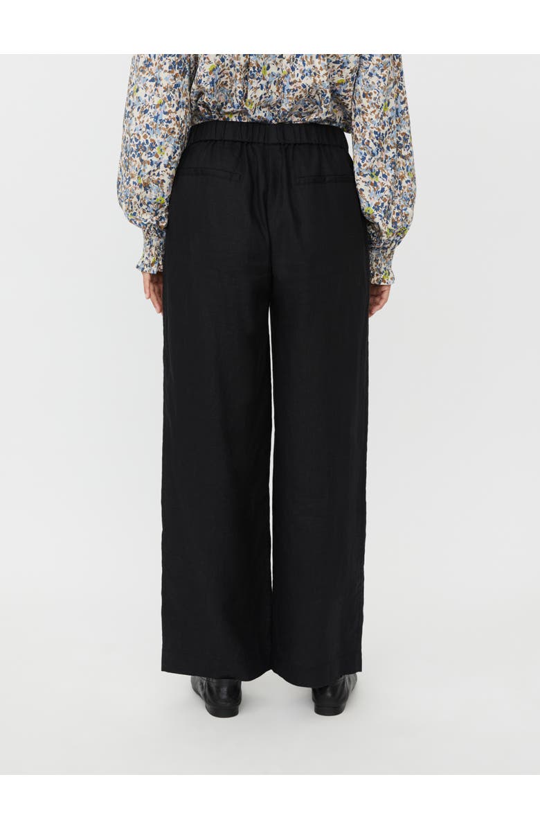 Masai Copenhagen MaParino Linen Wide Leg Pants, Alternate, color, Black