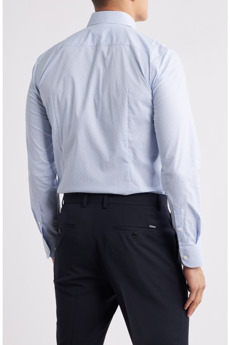 Hank Kent Slim Fit Performance Stretch Cotton Dress Shirt, Alternate, color, MEDIUM BLUE