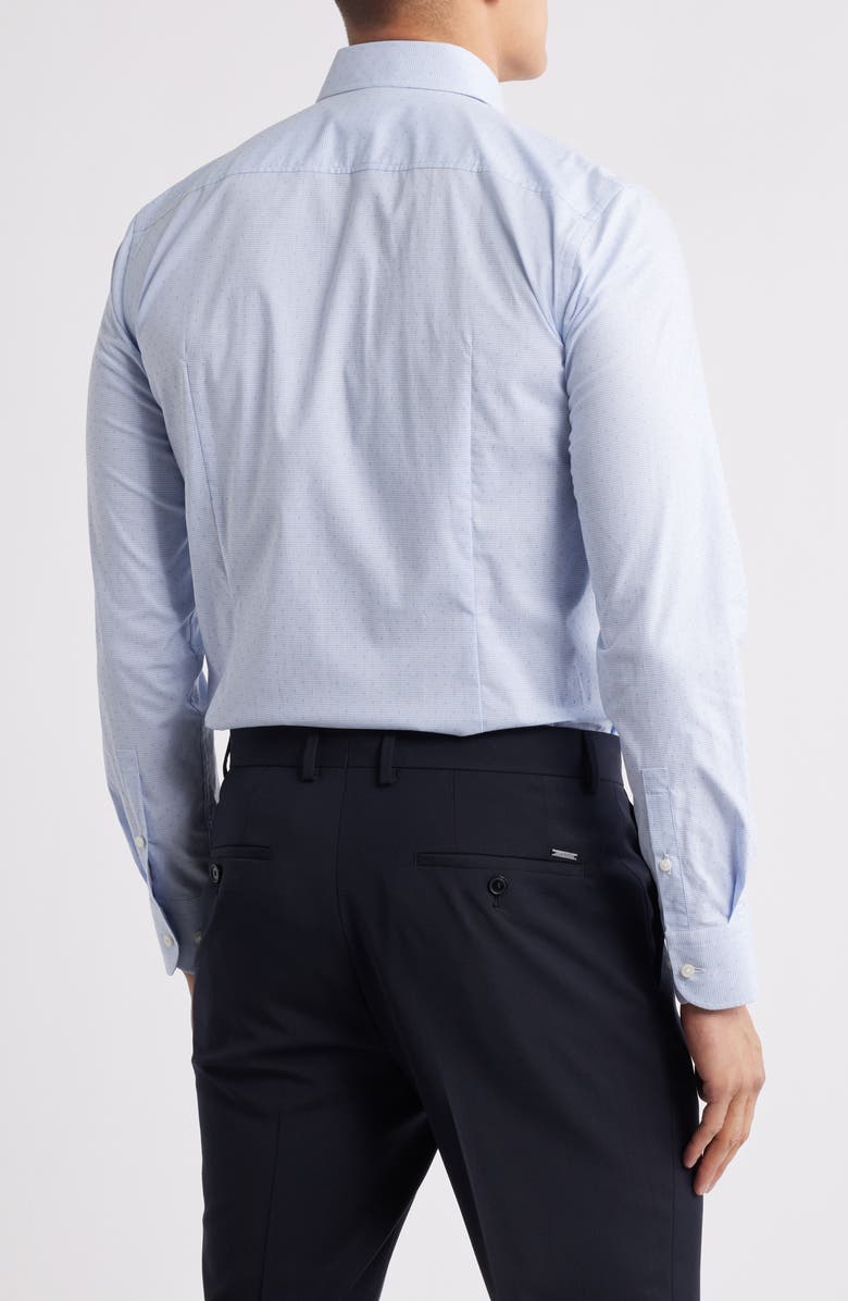 BOSS Hank Kent Slim Fit Performance Stretch Cotton Dress Shirt, Alternate, color, Medium Blue