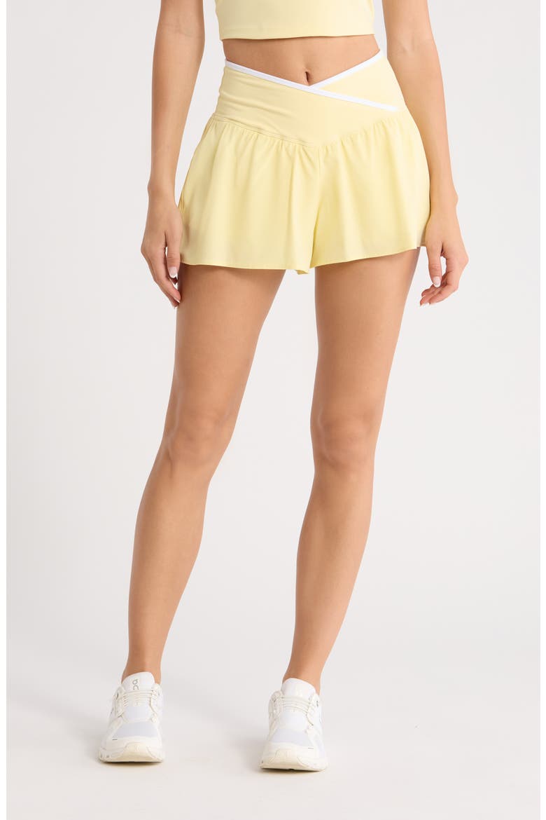 Woven Colby Crossover Shorts, Main, color, DAFFODIL