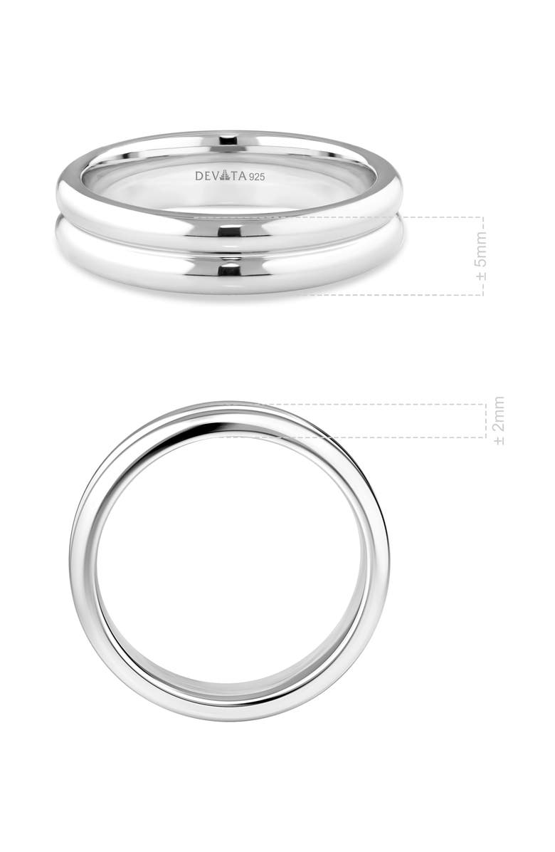 DEVATA Lined Band Ring in Rhodium Plated Sterling Silver, Alternate, color, Silver
