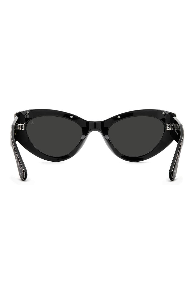 52mm Cat Eye Sunglasses, Alternate, color, PATTERN BLACK WHITE/ GREY
