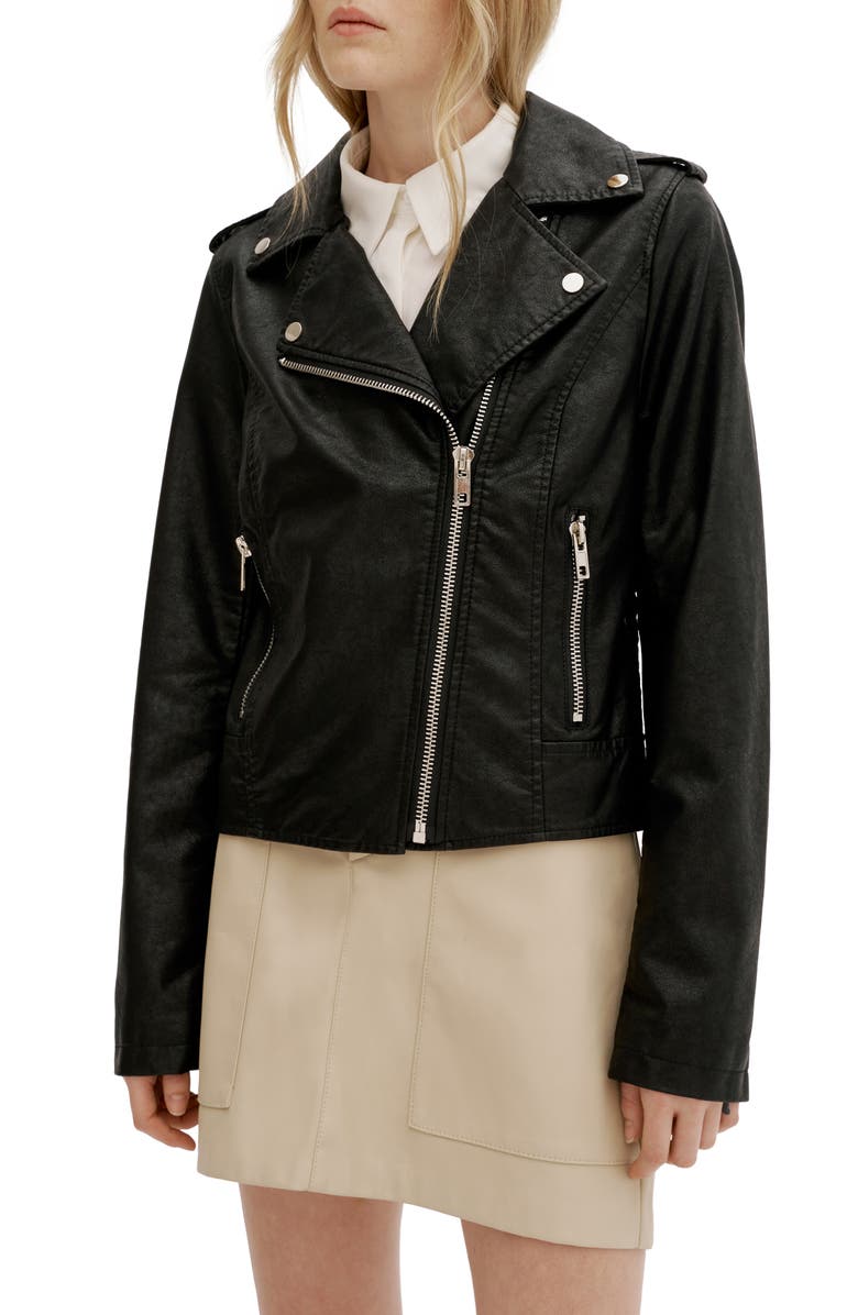 Noize Ivanna Faux Leather Moto Jacket, Main, color, 