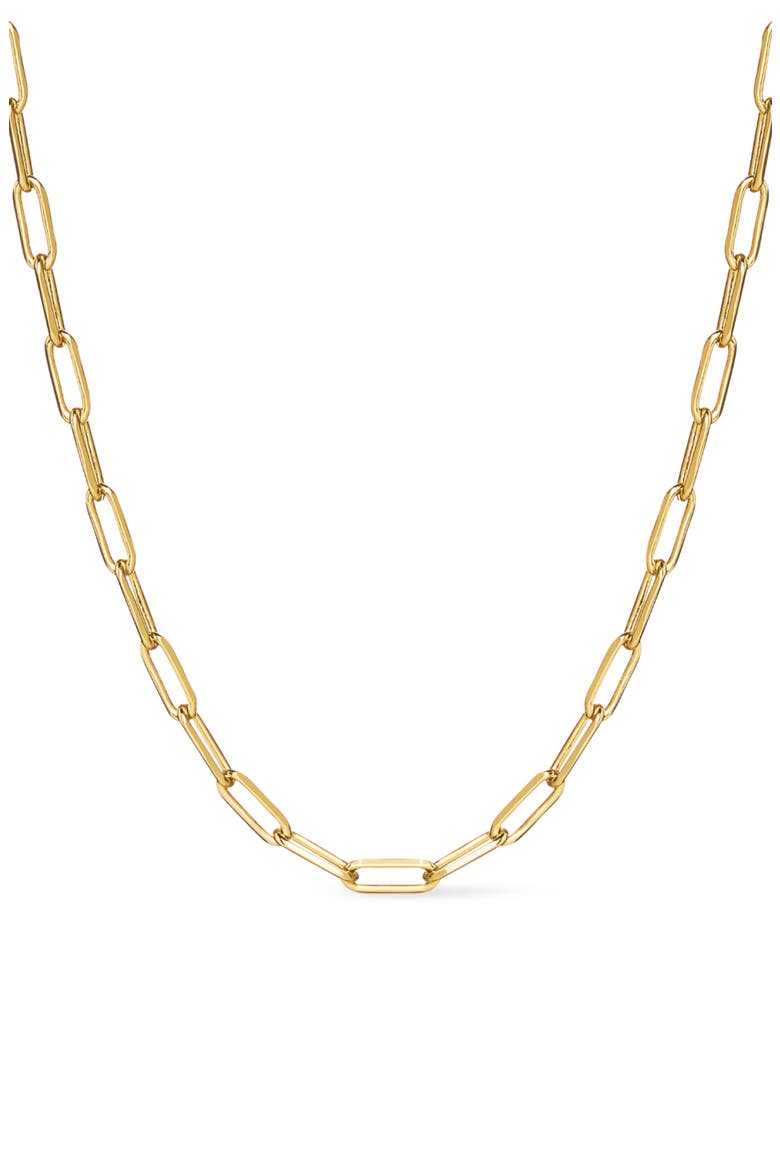 Paper Clip Chain Necklace, Main, color, GOLD