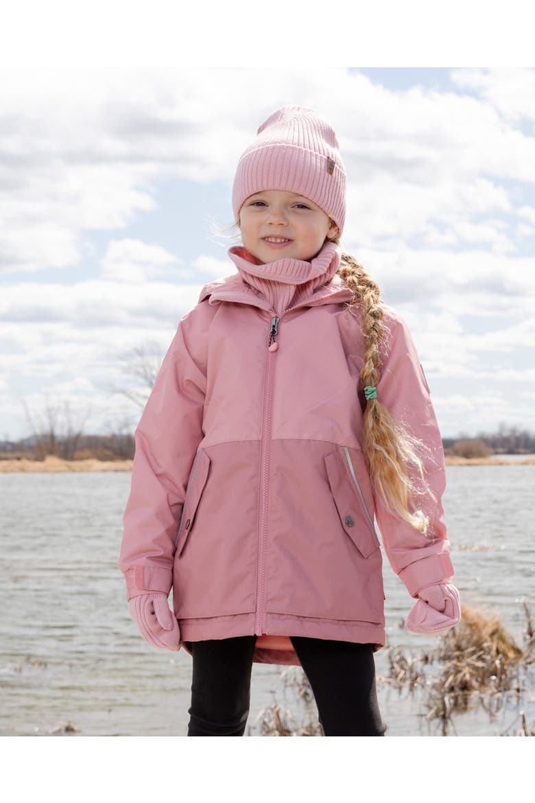 Girl Mid-Season Flap Pockets Jacket in Recycled Polyester, Alternate, color, Light Pink