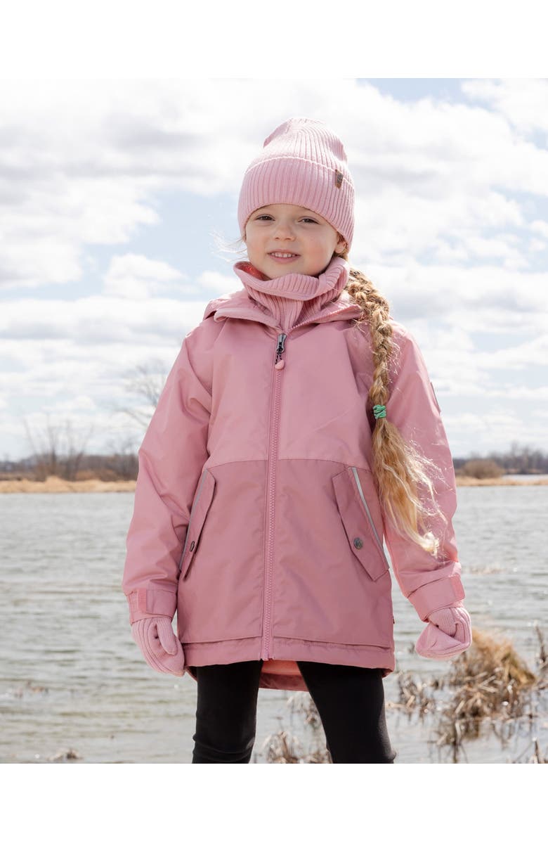 Deux par Deux Girl Mid-Season Flap Pockets Jacket in Recycled Polyester, Alternate, color, Light Pink