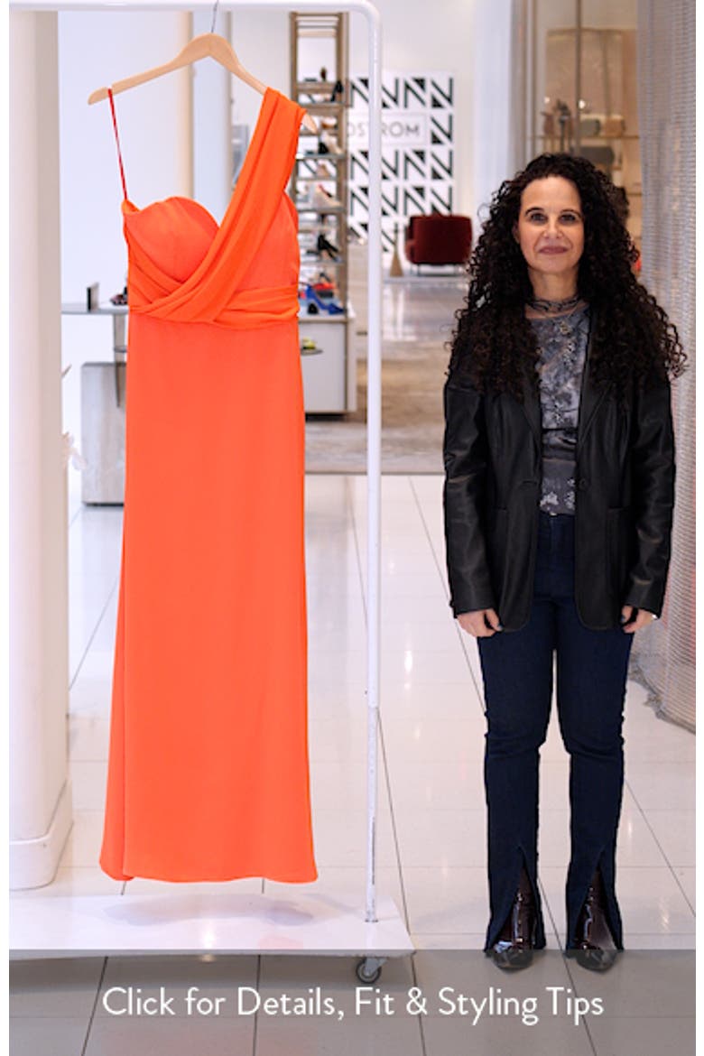 Roselle One-Shoulder Cotton Blend Crepe Gown video