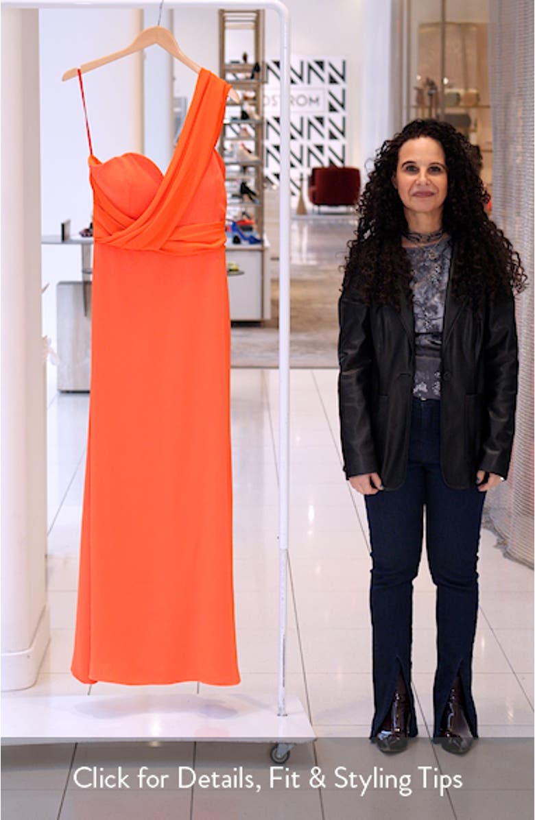 Roselle One-Shoulder Cotton Blend Crepe Gown, sales video thumbnail