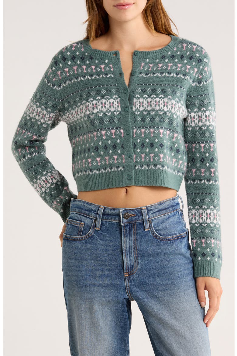Fair Isle Cardigan, Main, color, GREEN SOL FAIRISLE