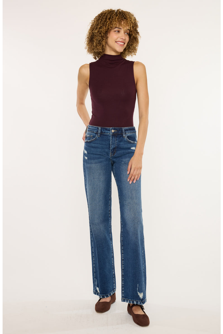 Dania Essentials High Rise Wide Leg Jeans, Alternate, color, Dark Wash