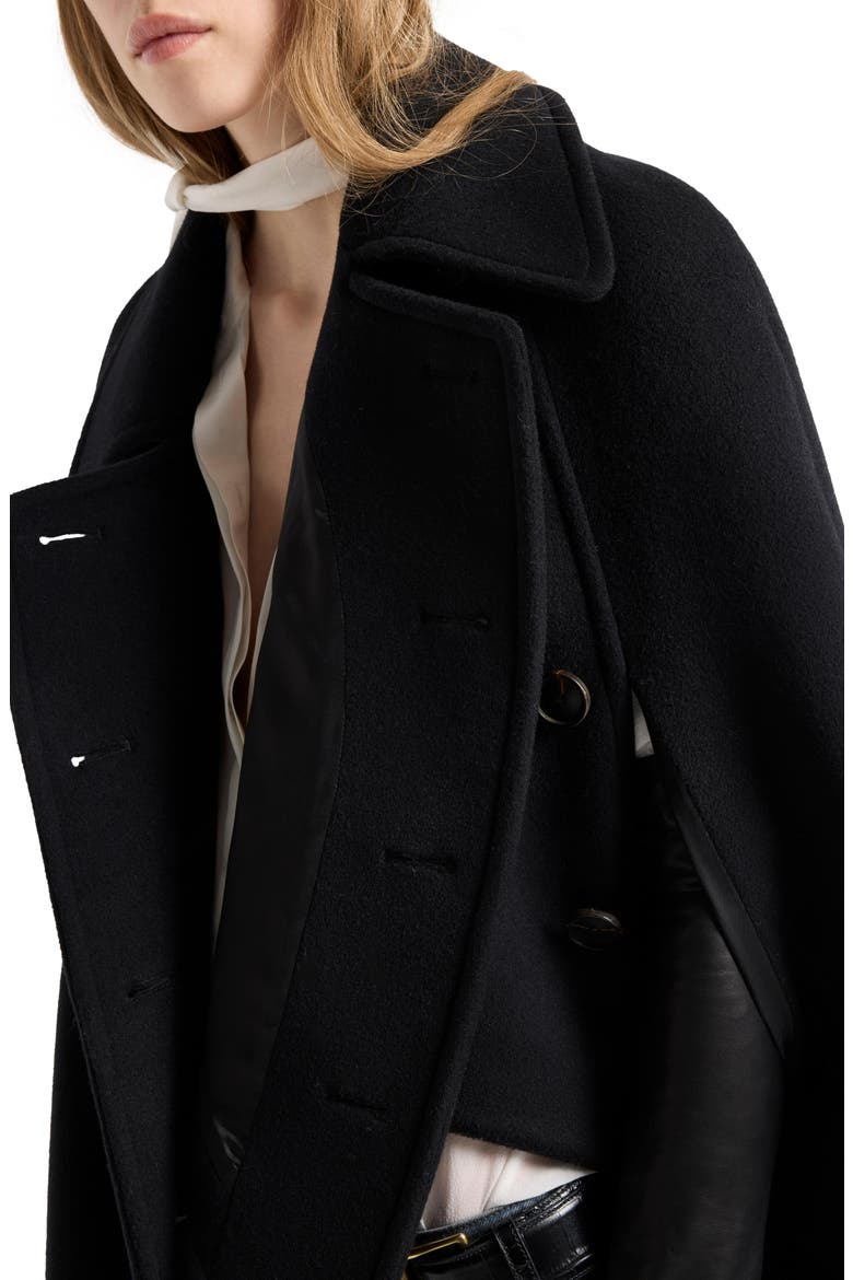 Double Breasted Wool Blend Cape, Alternate, color, WOOL BLEND SABL