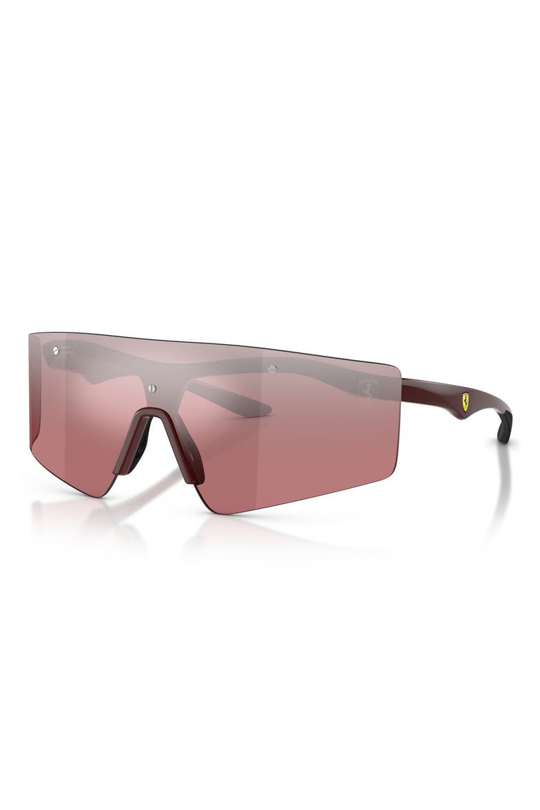 139mm Shield Wrap Sunglasses, Alternate, color, RED SHINY / RED