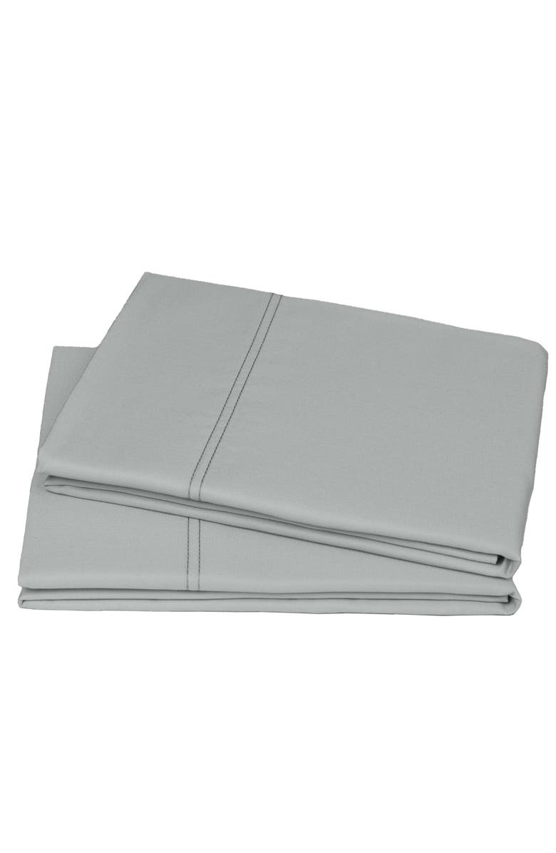 CALIFORNIA DESIGN DEN Set of 2 Pillowcases - Hotel Luxe 800 Thread Count 100% Cotton Sateen, Main, color, Light Grey