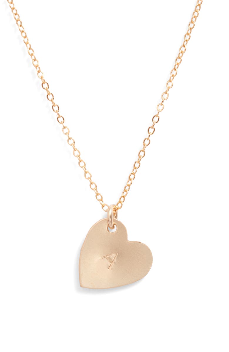 Set & Stones Sophia Initial Heart Pendant Necklace, Main, color, Gold / A