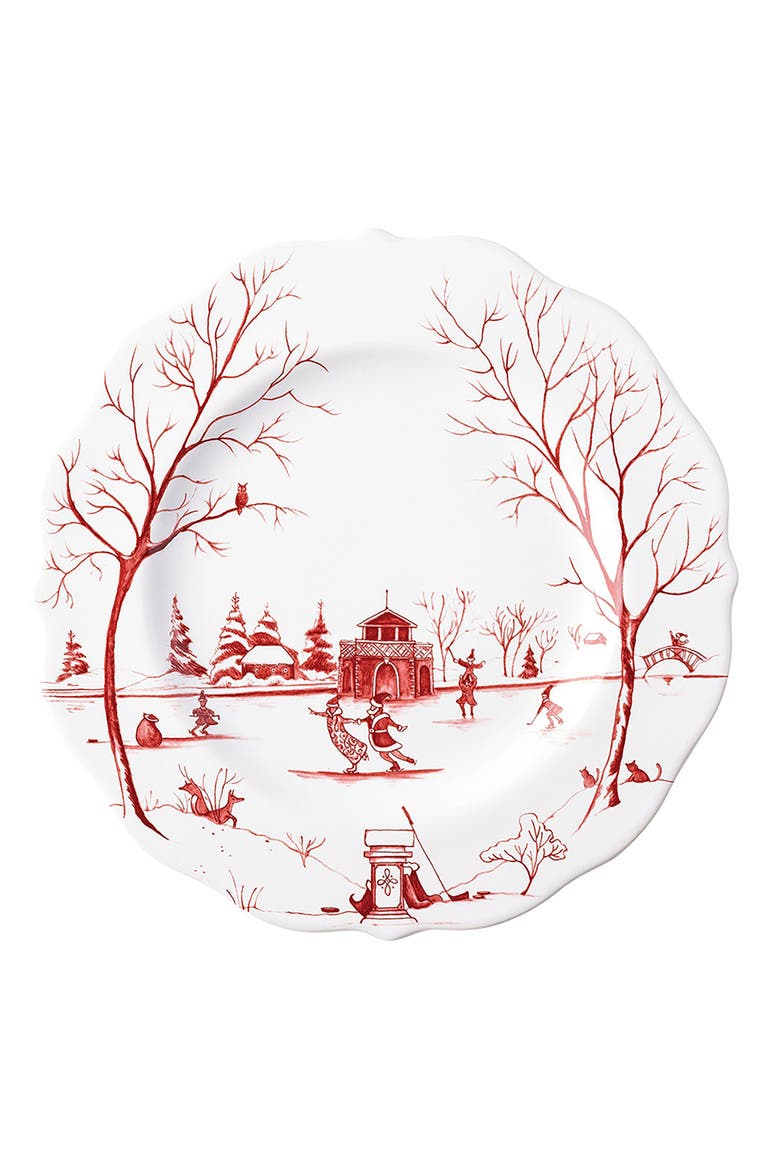 Country Estate Winter Frolic 4-Piece Dinnerware Set, Alternate, color, RUBY