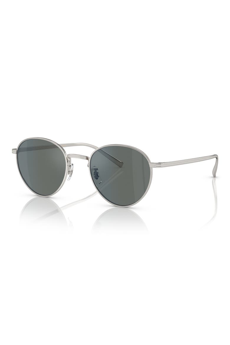 Rhydian 49mm Round Sunglasses, Alternate, color, SILVER