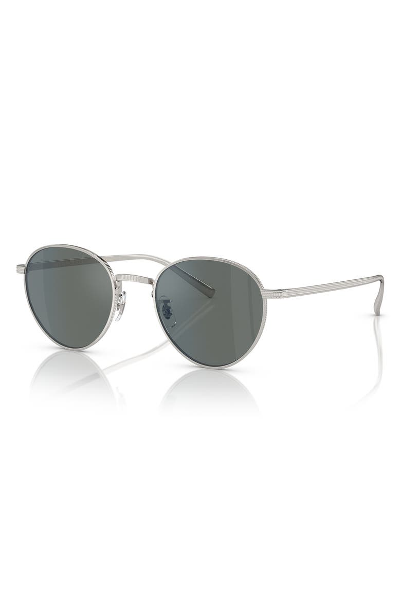 Oliver Peoples Rhydian 49mm Round Sunglasses, Alternate, color, Silver