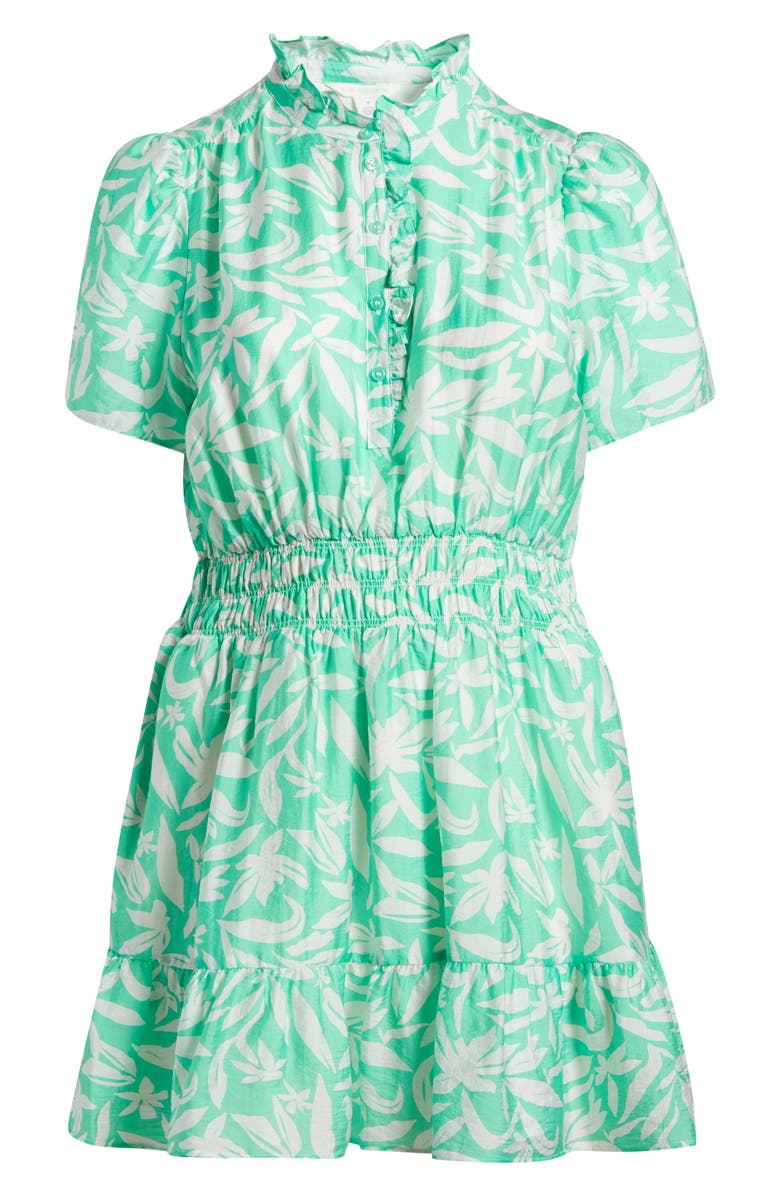 Caslon<sup>®</sup> Ruffle Detail Dress, Alternate, color, Green- Blue Hattie Floral
