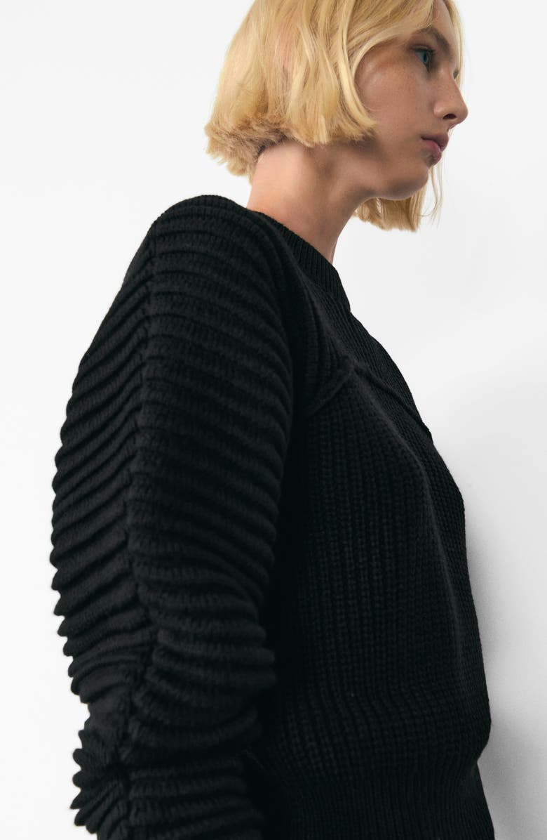 MANGO Rib Crewneck Sweater, Alternate, color, 