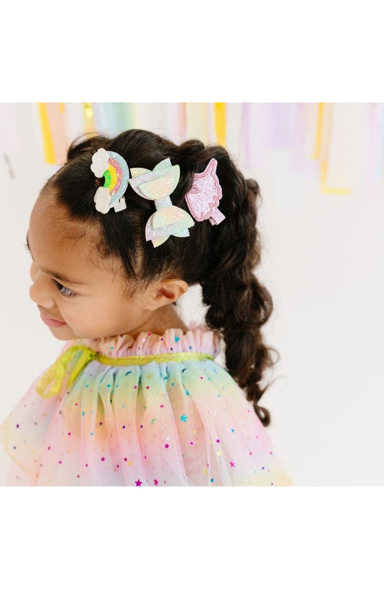 Sweet Wink Unicorn Rainbow Clip Set, Alternate, color, Pink
