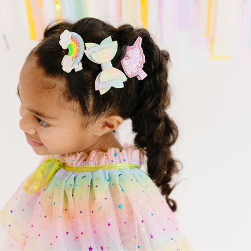 Sweet Wink Unicorn Rainbow Clip Set In Pink