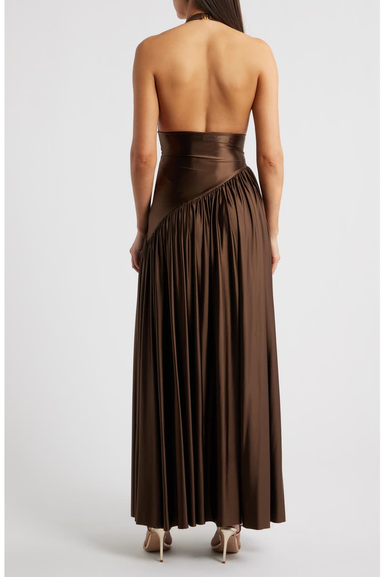 Rae Halter Gown, Alternate, color, BROWN