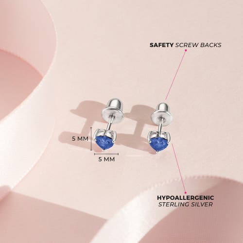 Shop In Season Jewelry Cubic Zirconia Birthstone Heart Solitaire Earrings In September