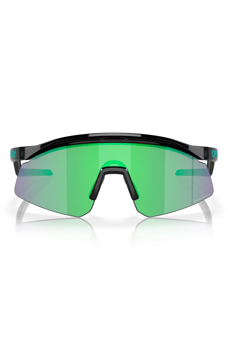 Oakley Hydra 37mm Prizm<sup>™</sup> Semirimless Wrap Shield Sunglasses, Main, color, Shiny Black