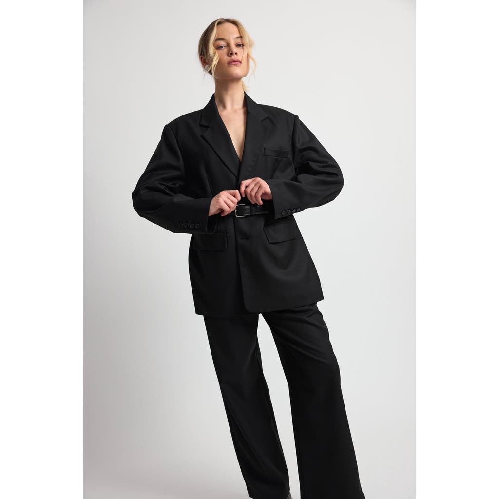 Almina Concept Oversized Double Button Blazer In Black