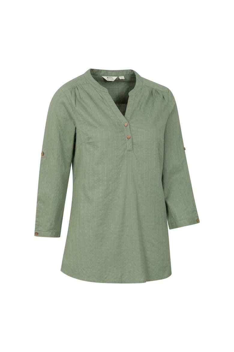 Petra Relaxed Fit 3/4 Sleeve Shirt, Alternate, color, Light Khaki