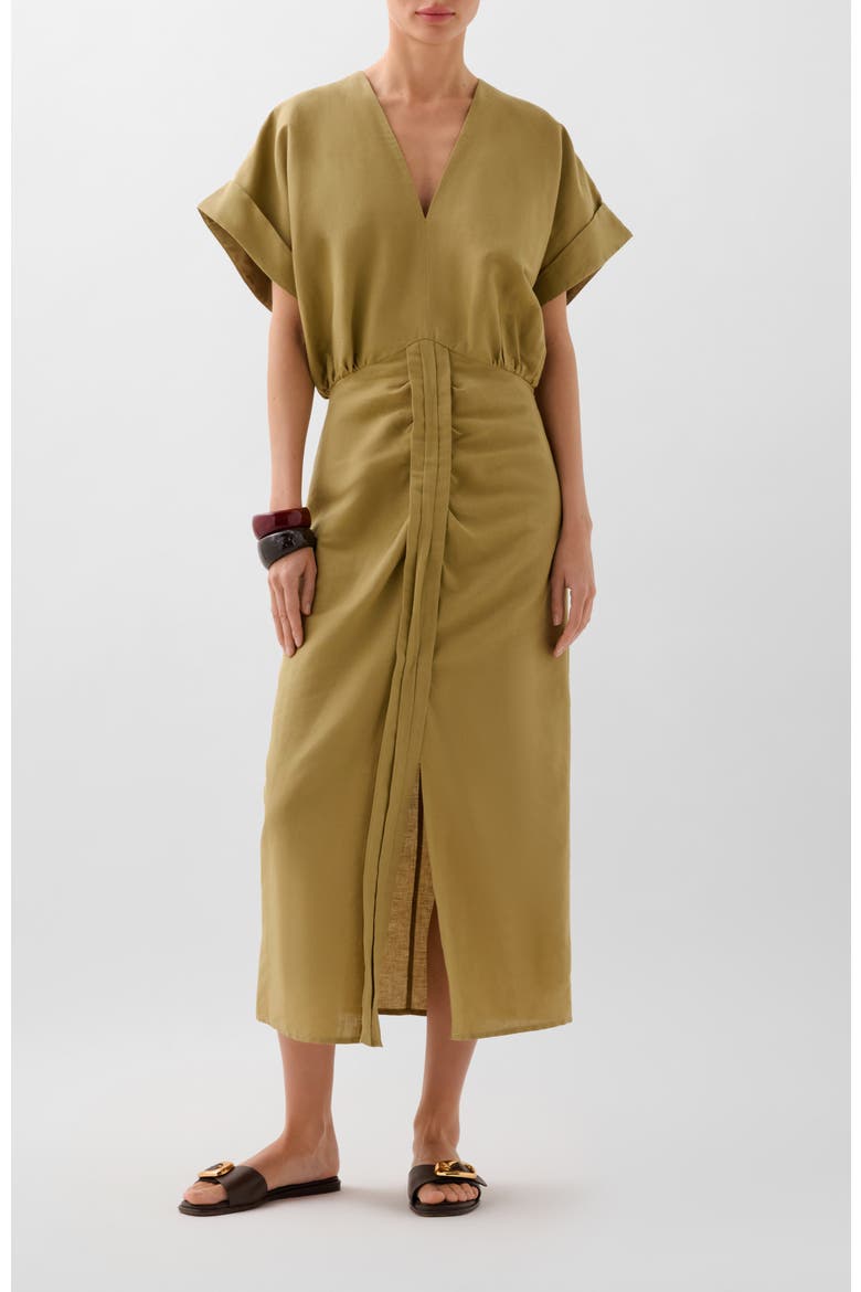 Linen La Dress, Main, color, Green