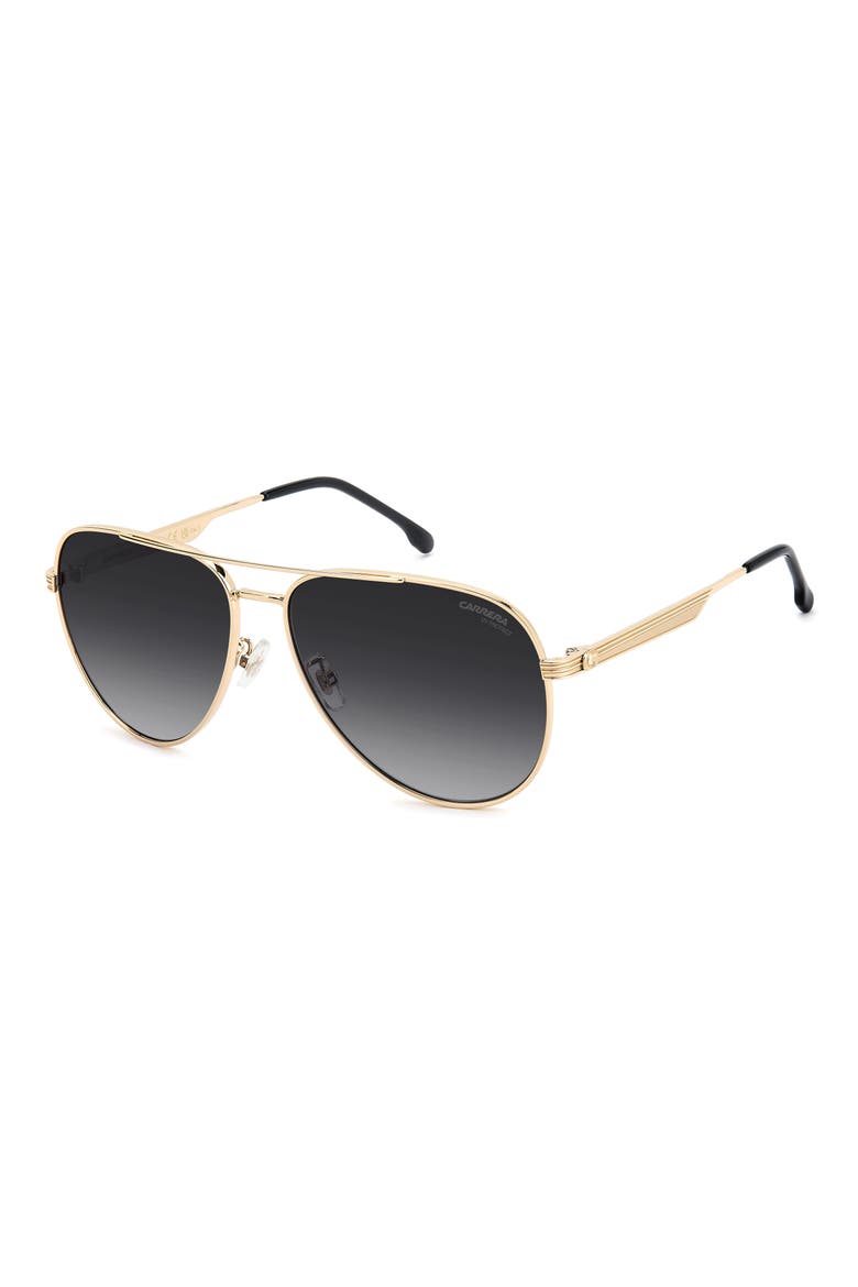 60mm Gradient Pilot Sunglasses, Alternate, color, ROSE GOLD/ DARK GREY SF