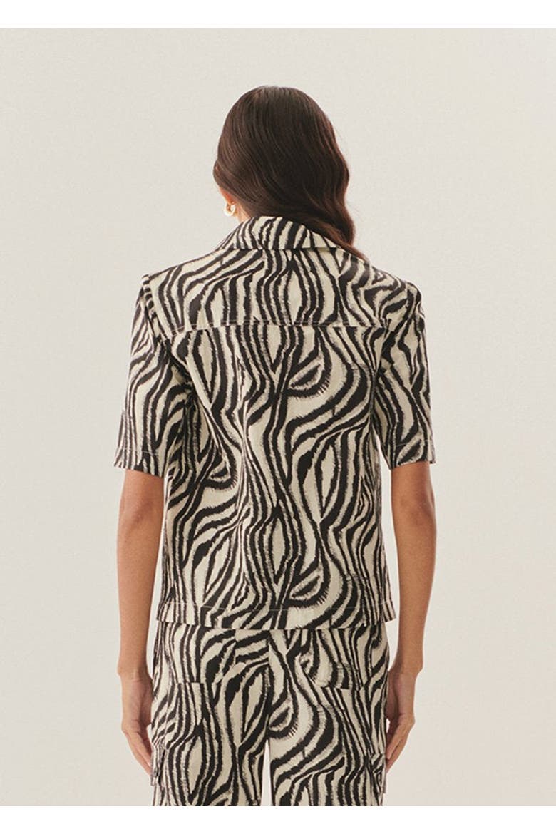 Adelaide Cotton Shirt, Alternate, color, Zebra Pirint