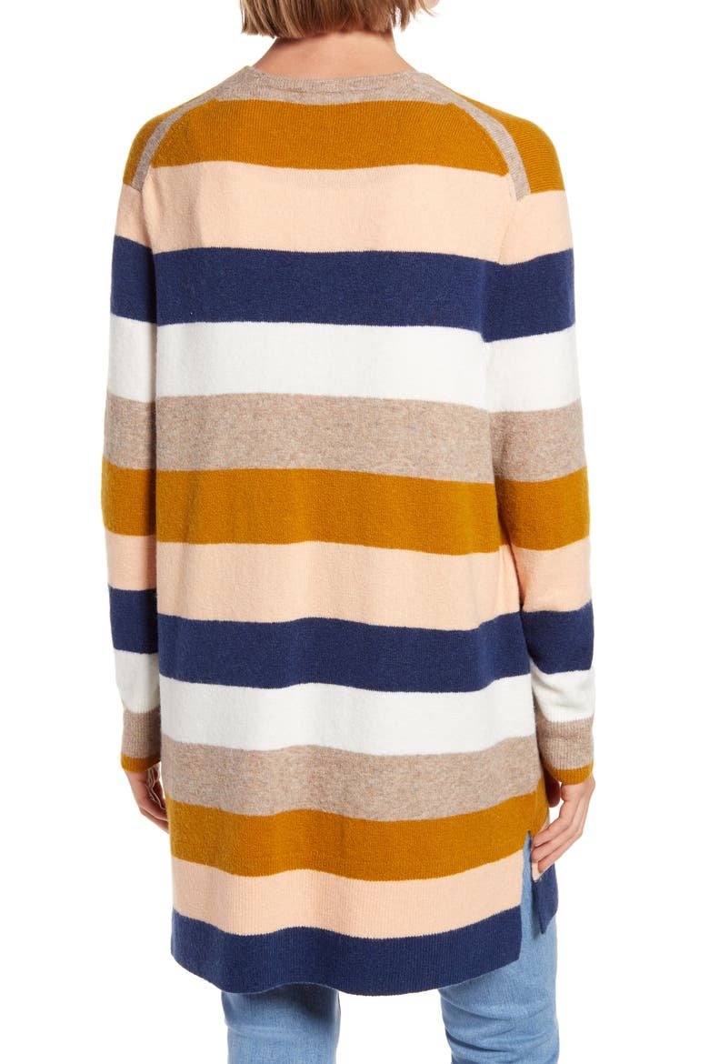 Kent Stripe Cardigan, Alternate, color, BENGALI INDIGO