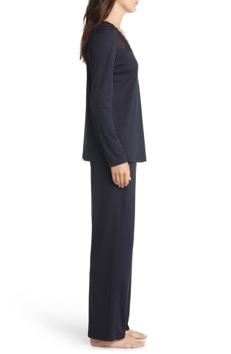 Hanro Moments Lace Trim Pajamas, Alternate, color, 