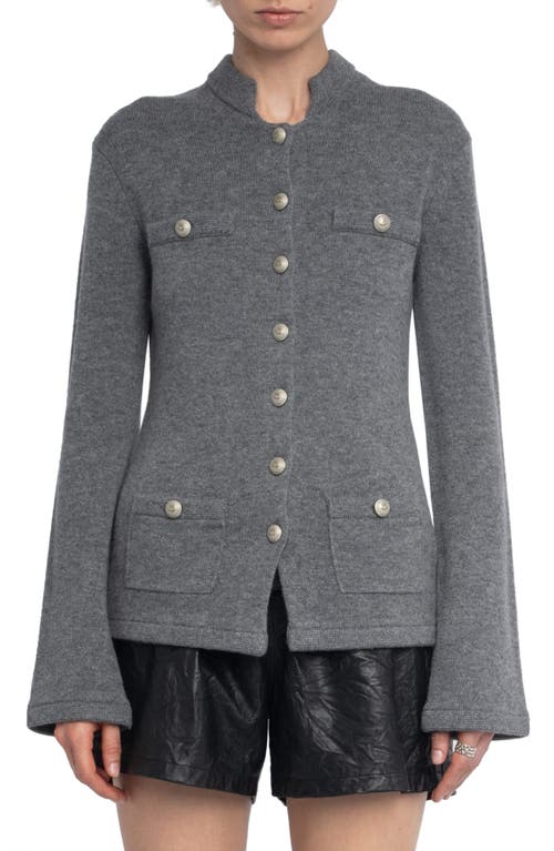 Zadig & Voltaire Womens Anthracite Lucy Wool And Cashmere Cardigan In Gray