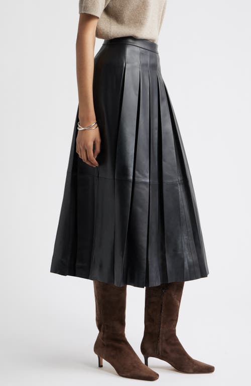 Nordstrom Pleated Leather Skirt