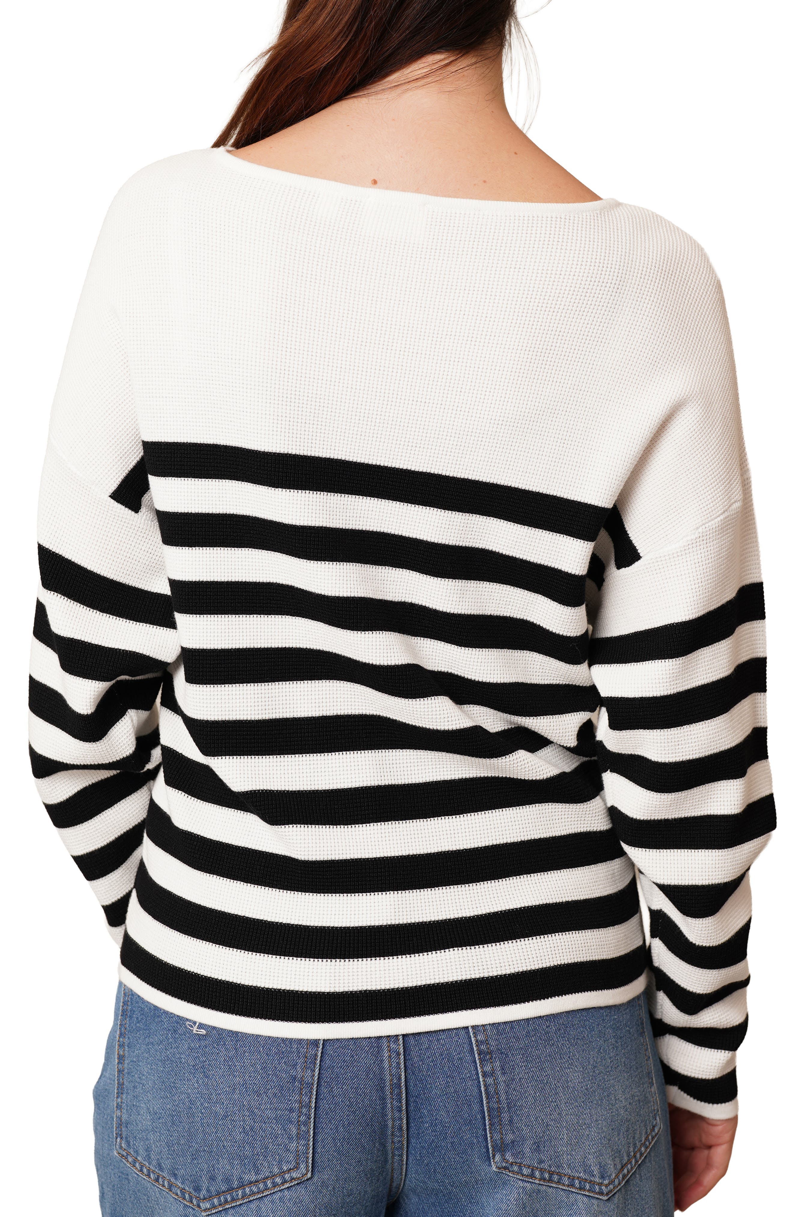 Stripe Waffle Sweater - image 2